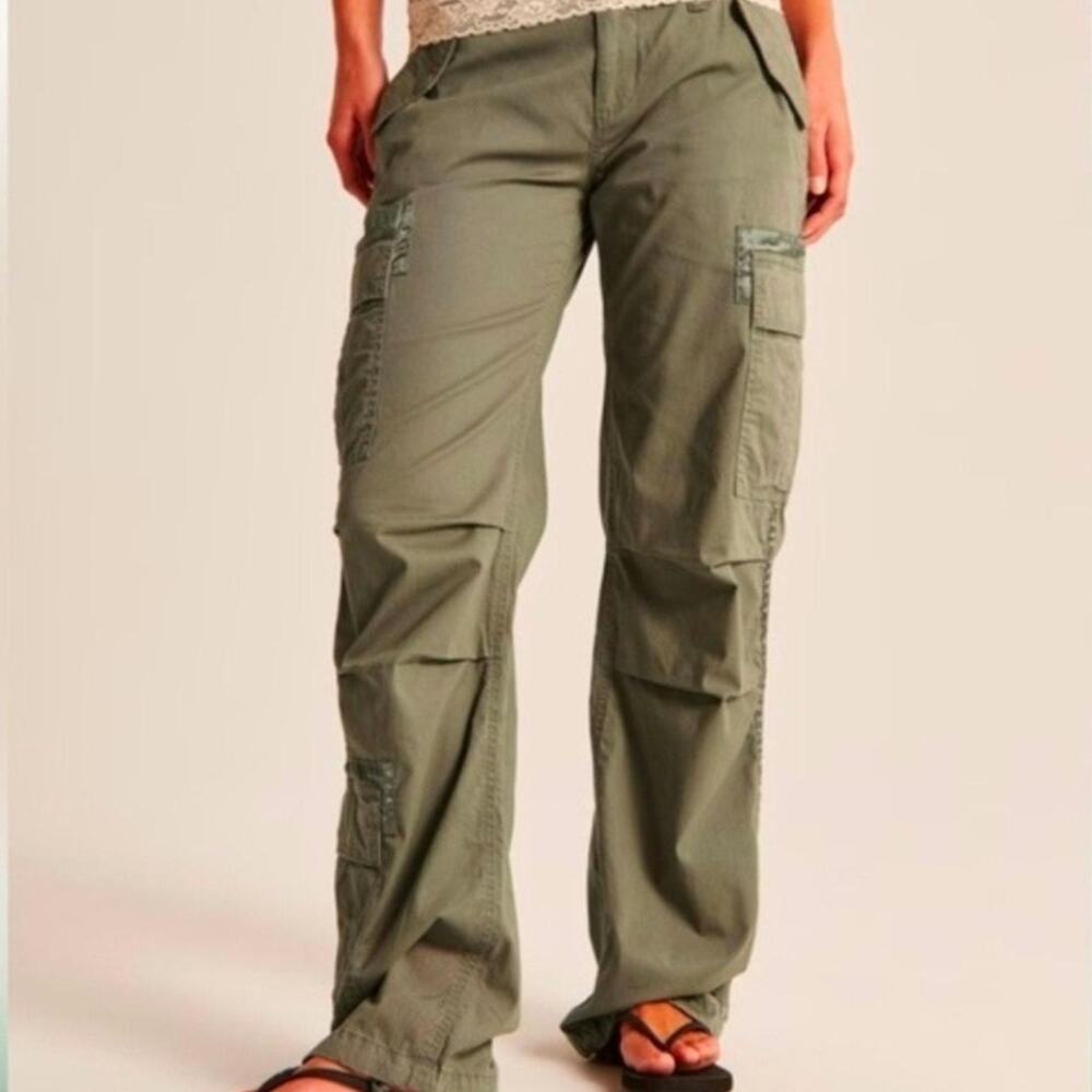 Abercrombie & Fitch Y2K Vintage Cargo Pants Olive Green Utility  Size 27
